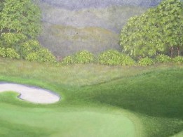 Golf course wall mural by Ellen Leigh