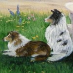 Detail of Waiting by the Lake, 24 x 36 fine art painting by Ellen Leigh artist's collection, NFS