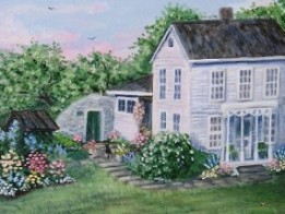 The Old Homestead 16 x 20 fine art painting by Ellen Leigh farm hous artwork