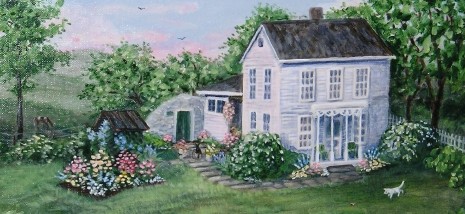 The Old Homestead 16 x 20 fine art painting by Ellen Leigh farm hous artwork