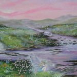 Fairies 42 x 72 fine art painting by Ellen Leigh