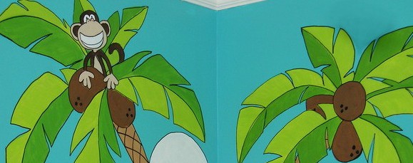 Cartoon Monkeys Wall Mural