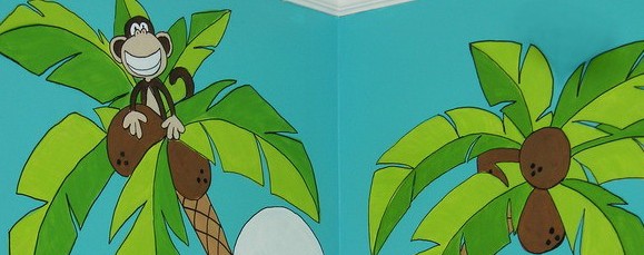 Cartoon Monkeys Wall Mural