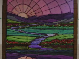 The 23rd Psalm stained glass murals by Ellen Leigh