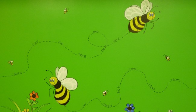 day care library murals- fun design