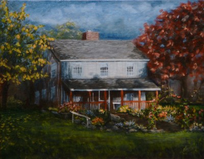 After the Storm 11 x 14 house portraits fine art painting by Ellen Leigh