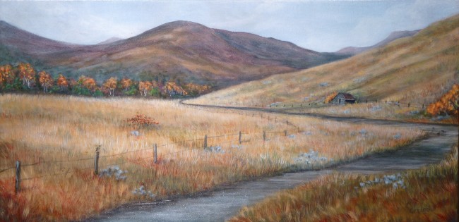 Colorado landscape paintingTrough Road Detour by Ellen Leigh