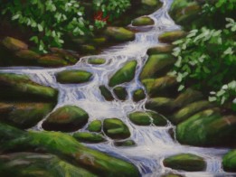 Great Smoky Mountains artwork "Morning in the Smokies' 18 x 24 by Ellen Leigh