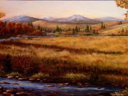 colorado landscape artwork- Colorado Meadow Morning by Ellen Leigh