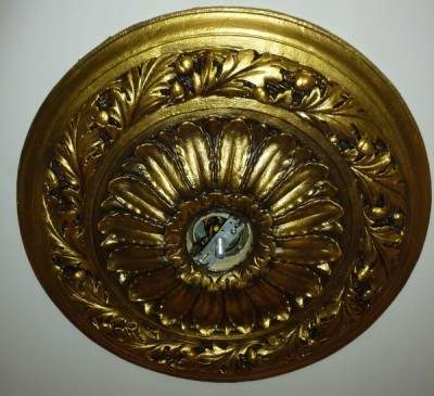 Ceiling medallion painted to match fixture by Ellen Leigh