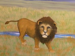 Lion Savannah Nursery mural by Ellen Leigh