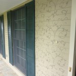 Scroll stencilled porch walls by Ellen Leigh