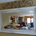 Plain mirror frame distressed and glazed by Ellen Leigh