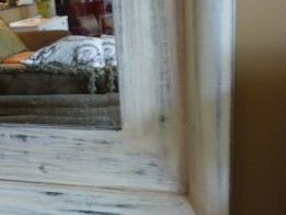 distressed finish mirror by Ellen Leigh