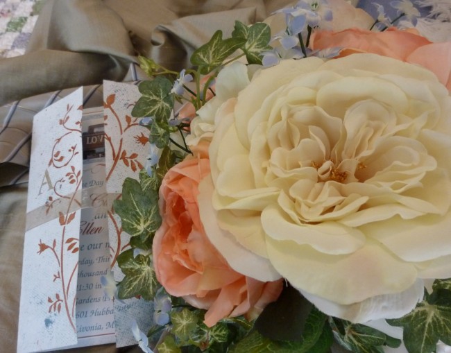 Roses used as part of our wedding accessories
