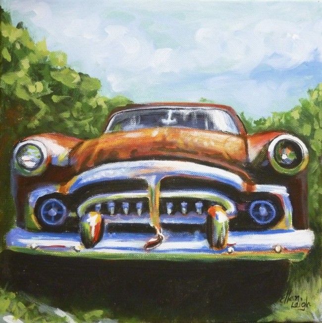 Packard 12 x 12 old cars fine art by Ellen Leigh