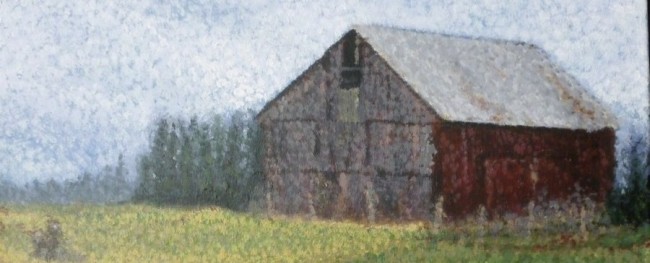 "Barn" one of Ellen Leigh's fine art barn paintings.