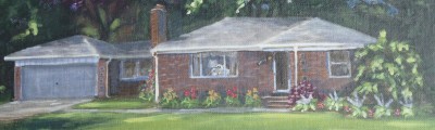 Rowan House 11 x 14 house portraits fine art painting by Ellen Leigh