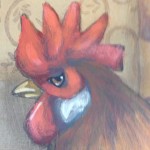 Cock a doodle door detail Mural by Ellen Leighof Chanticleer the rooster.