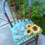 Layered, distressed and handpainted chair by Ellen Leigh
