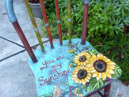 Layered, distressed and handpainted chair by Ellen Leigh