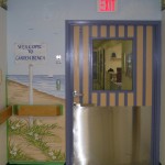 Entry door and mural to the pediatric wing. Mural by Ellen Leigh