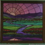 23rd Psalm stained glass mural. Still Waters. Mural by Ellen Leigh