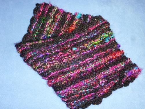 hand knit infinity cowl BKmulti1409