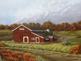 Carpenter Barn 22 x 28 barn painting by Ellen Leigh