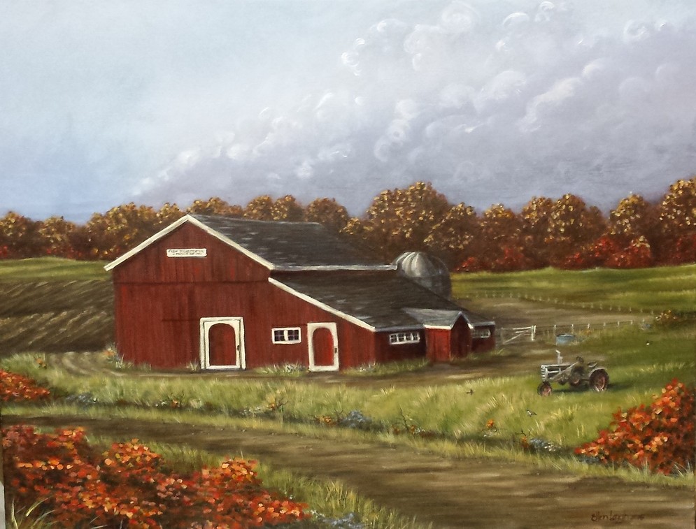 Carpenter Barn 22 x 28 barn painting by Ellen Leigh