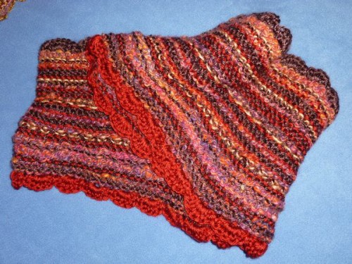hand knit infinity cowl RDmulti1409
