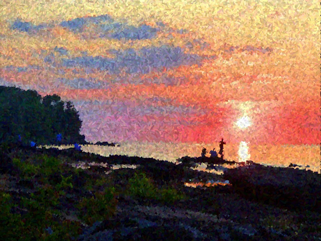 Lake Superior Sunset digitally enhanced photograph by Michigan artist, Ellen Leigh fine art prints online